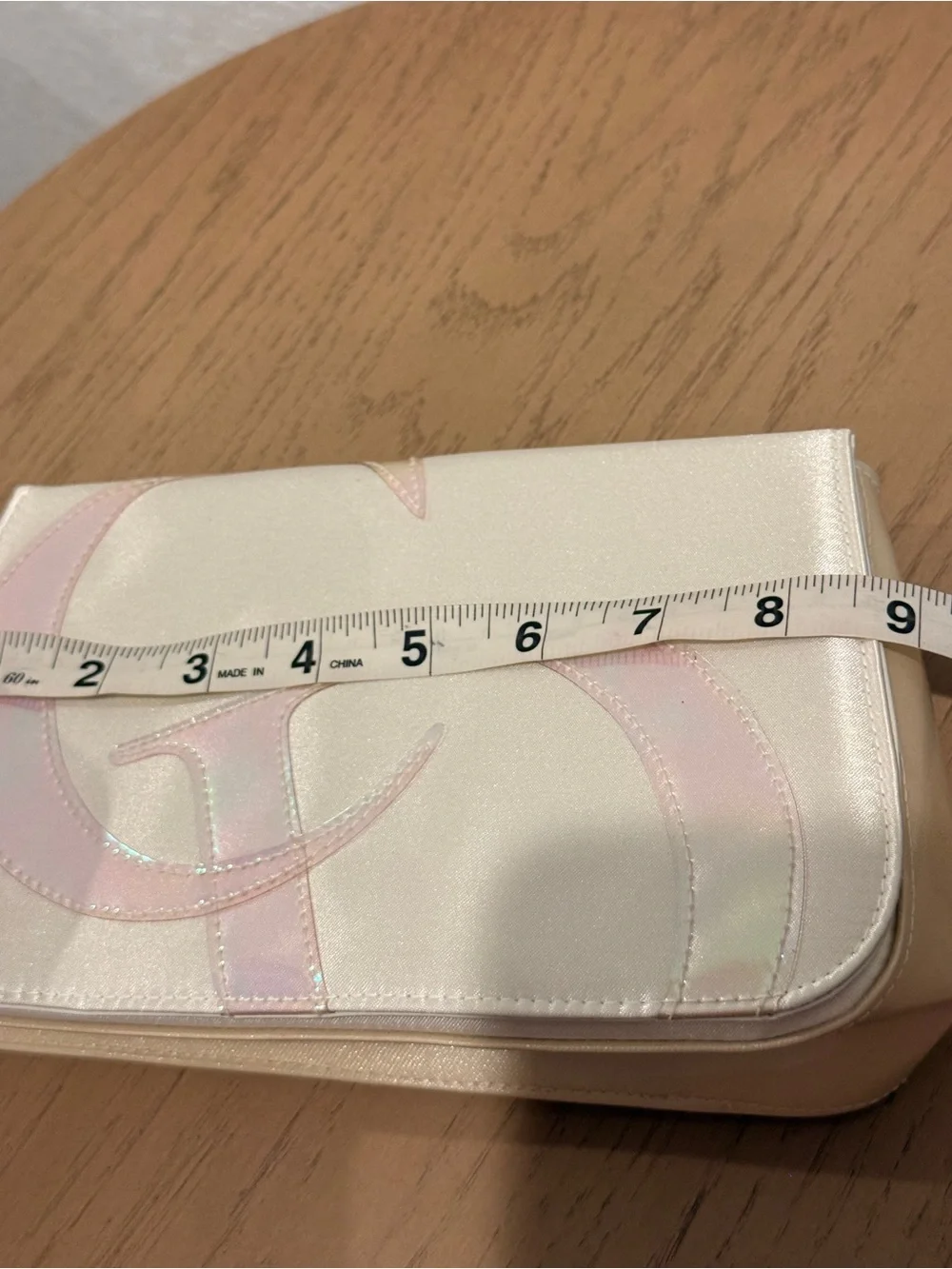 Dior Iridescent Pearl White Clutch with Holographic Logo